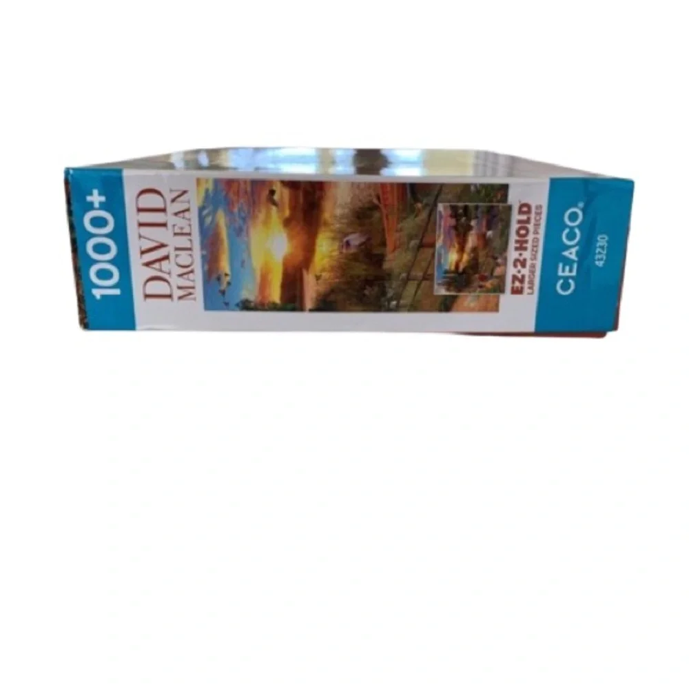 CEACO Jigsaw Puzzle River Sunset David Maclean 1000 Piece Oversized Pieces EUC